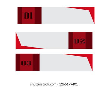Vector set of modern horizontal website banners,Clean web headers design with overlay effect.