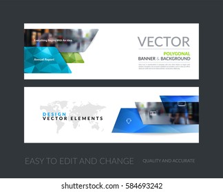 Vector set of modern horizontal website banners with many blue rectangles, stripes for industry, beauty, tech, communication. Clean web headers design with overlay effect. 