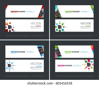 Vector set of modern horizontal website banners with yellow diagonal geometric shapes for industry, beauty, tech, communication. Clean web headers design with overlay effect. 
