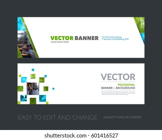 Vector Set Modern Horizontal Website Banners Stock Vector (Royalty Free ...