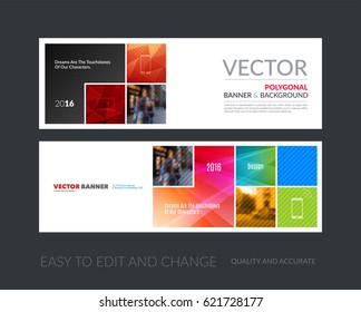 Vector set of modern horizontal website banners with red abstract rectangular shapes  for construction, teamwork, tech, communication. Clean web headers design with overlay effect. 
