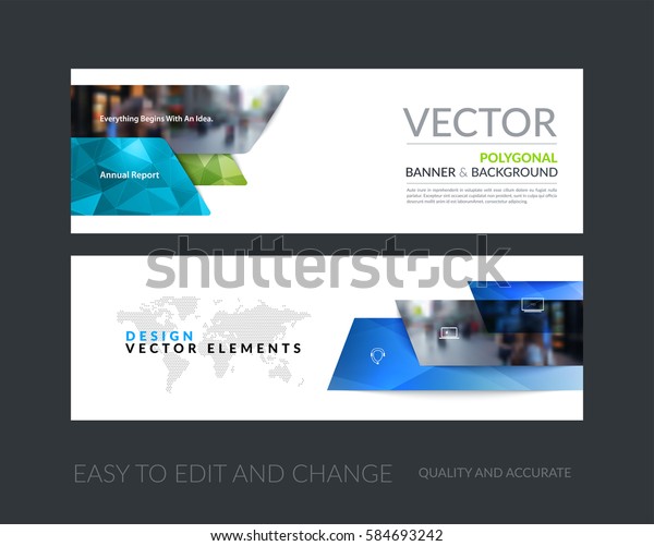 Vector Set Modern Horizontal Website Banners Stock Vector (Royalty Free ...