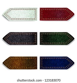 vector set of modern icons arrows of denim in different colors