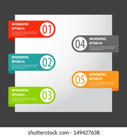 Vector set of modern infographics options tags.