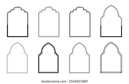 Vector set of modern, minimalist, aesthetic linear frames