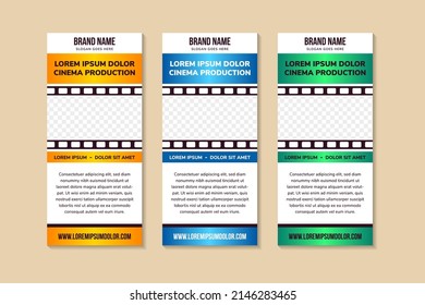 Vector set of modern roll Up Banner stand design with rectangles and film roll as space for text and photo. Brochure and presentation for exhibition, show, fair.