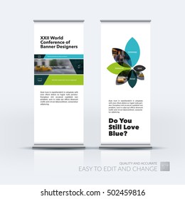 Vector set of modern roll Up Banner stand design with rectangles and diagonals for business, building, consulting. Brochure and presentation for exhibition, show, fair.