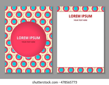 Vector set of modern templates. Bright and attractive background. Use to design the presentation, cover, invitation. Back and front.