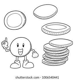 vector set of money cartoon