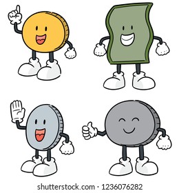 vector set of money cartoon