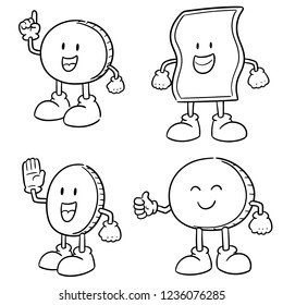 vector set of money cartoon