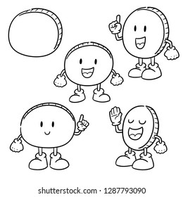 vector set of money cartoon