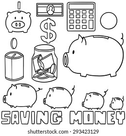 vector set of money icon