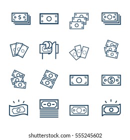 Vector Set of money line icons
