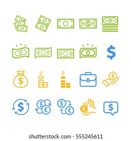 Vector Set of money line icons