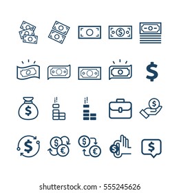 Vector Set of money line icons