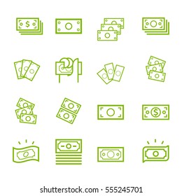 Vector Set of money line icons