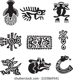 Vector Set Monochrome Indian Symbols National Stock Vector (Royalty ...