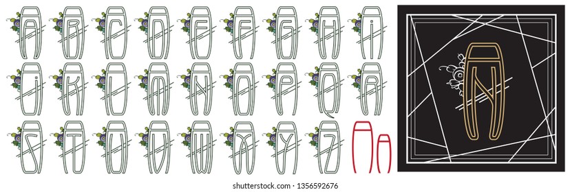 Vector set Monogram for creating advertisements, flyer, wedding and other invitations or greeting cards. 