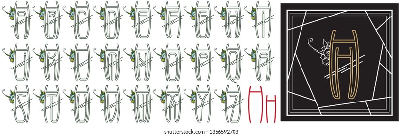 Vector set Monogram for creating advertisements, flyer, wedding and other invitations or greeting cards. 