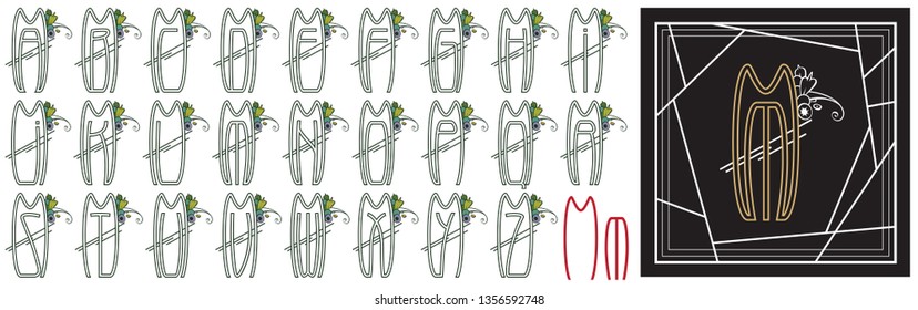 Vector set Monogram for creating advertisements, flyer, wedding and other invitations or greeting cards. 