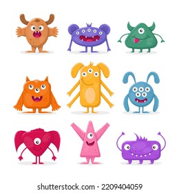 conjunto de vectores de personajes monstruo para halloween

