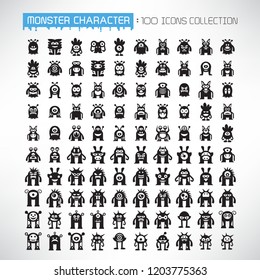 vector set of monster icons