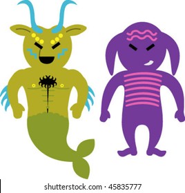 vector set of monsters 03