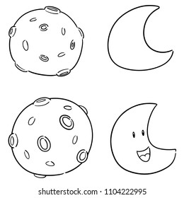 vector set of moon
