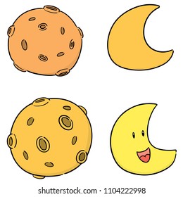 vector set of moon