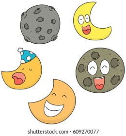 vector set of moon