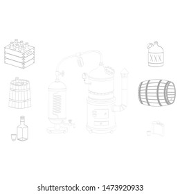 vector set with moonshine icons