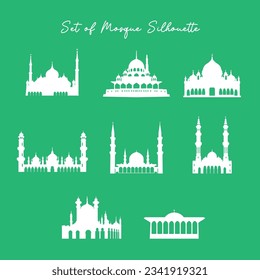 Vector set of mosque silhouette