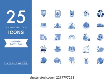 Vector set of Mother Earth Day icons