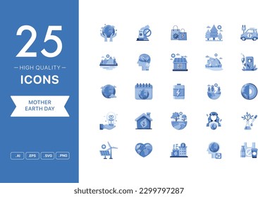 Vector set of Mother Earth Day icons