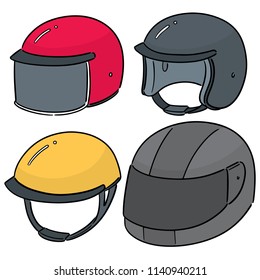 vector set of motorcycle helmet