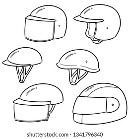 vector set of motorcycle helmet