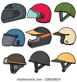 vector set of motorcycle helmet