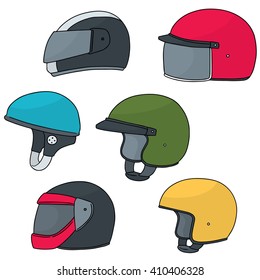 vector set of motorcycle helmet