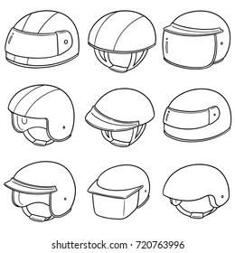 vector set of motorcycle helmet