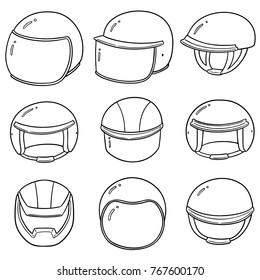 vector set of motorcycle helmet