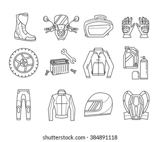 Vector set of motorcycle icons