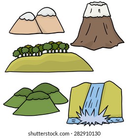 vector set of mountain