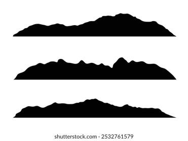 Vector Set Of Mountain Dark Silhouette