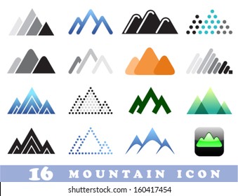 Vector set of Mountain icons or emblems