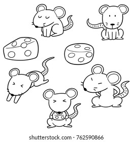vector set of mouse