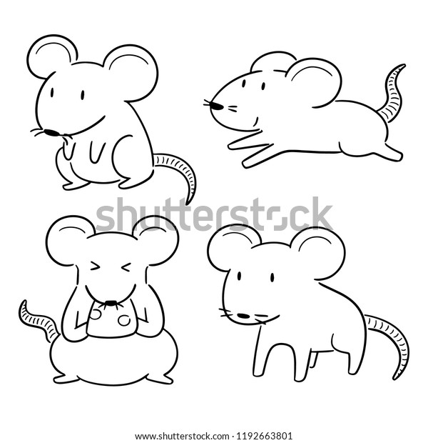 Vector Set Mouse Stock Vector (Royalty Free) 1192663801