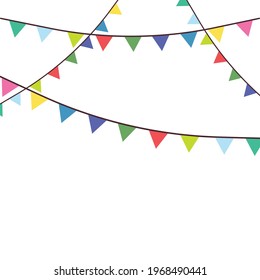 Vector Set of Multicolored Buntings Garlands Flags Isolated on White Background. Vector illustration