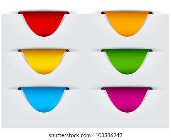 Vector set of multicolored paper labels.