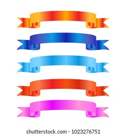 Vector set of multicolored ribbon banners.